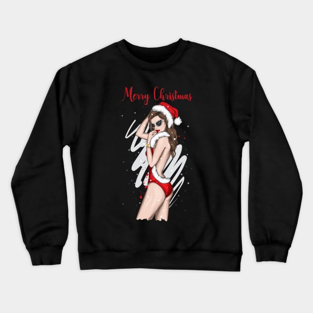 Christmas pinup girls Crewneck Sweatshirt by MZeeDesigns